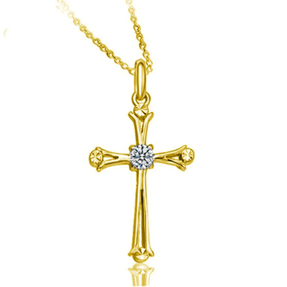 Nieuwe gepersonaliseerde cross zirkoon hanger ketting dames veelzijdige sieraden