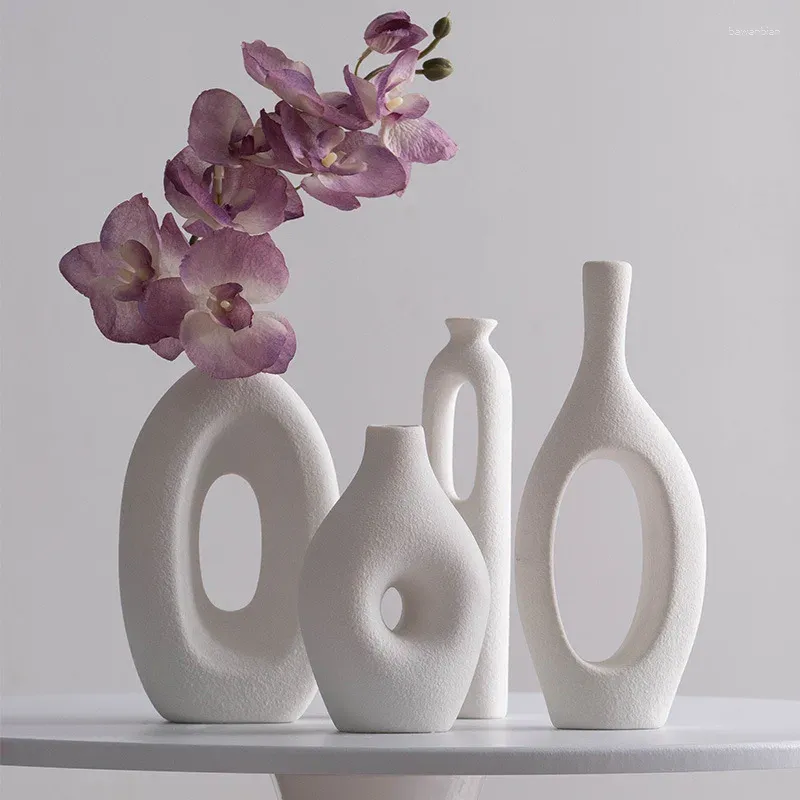 Vasos decoração de vaso de cerâmica nórdica seca sala de estar de flor da área de trabalho Red Senior Sensidade de arte Decoração de casa