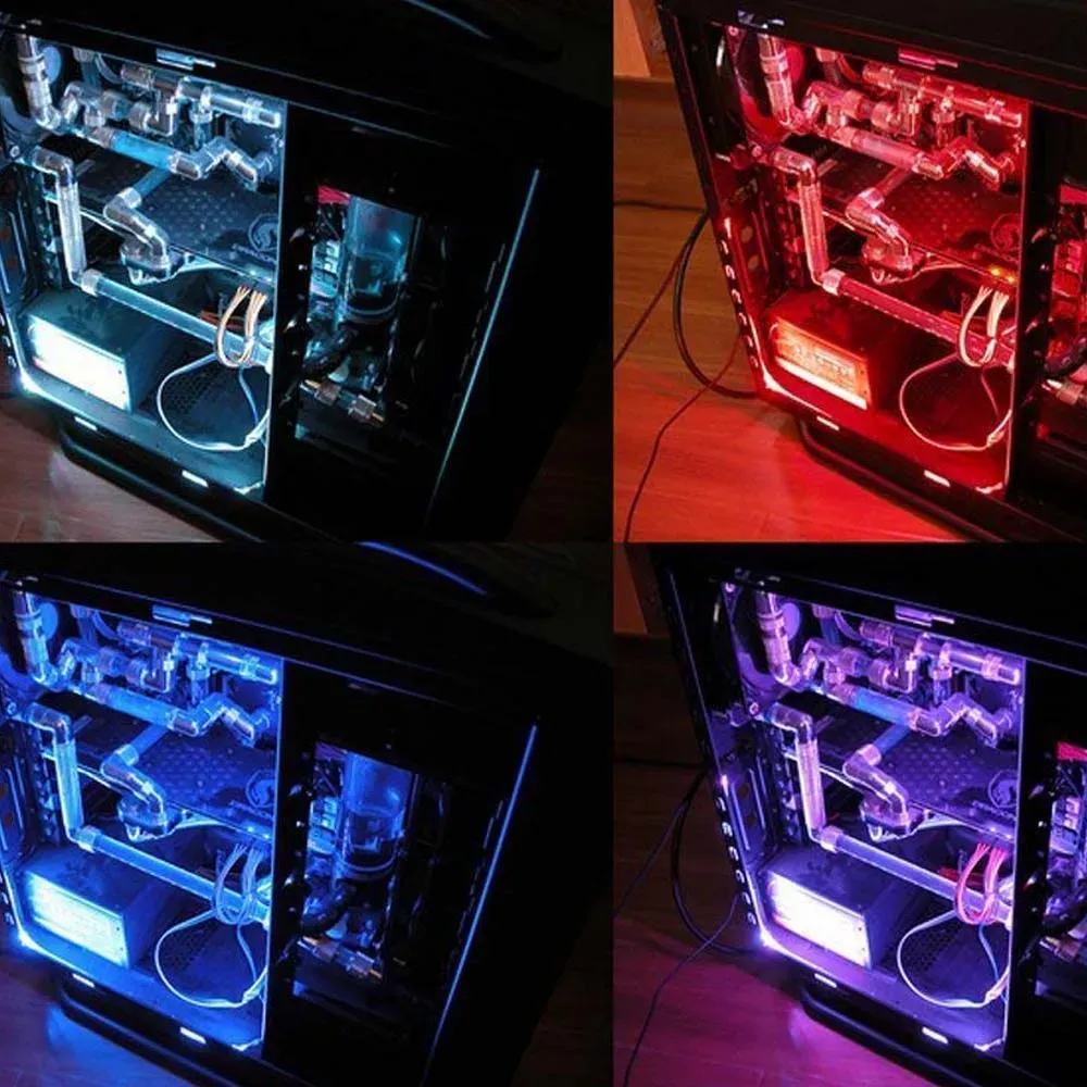 PC RVB LED LETH LIGHT POUR M / B avec des en-têtes de boîtier d'ordinateur PC 12V 4pin RGB