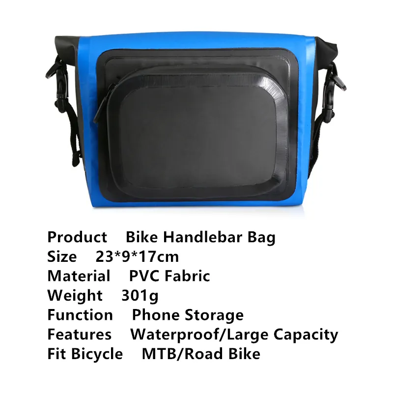 Saco de bicicletas impermeáveis de grande capacidade PVC Fabric Telefone Panier MTB Bike Cycling Acessórios de ciclismo
