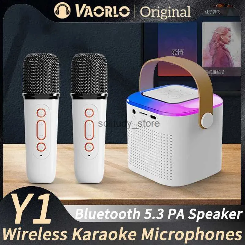 Microphones Portable Wireless Dual Microphone Karaoke Machine Bluetooth PA Enceinte KTV DSP System HIFI Stéréo RVB Couleur LED LIGHTQ