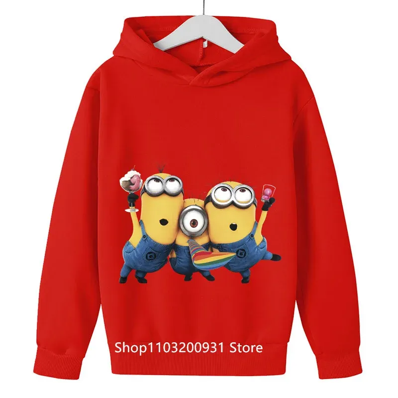 2-13 anos crianças kawaii minions capuz para crianças roupas minions molhas de manga comprida crianças meninos vestidos de roupas com capuz