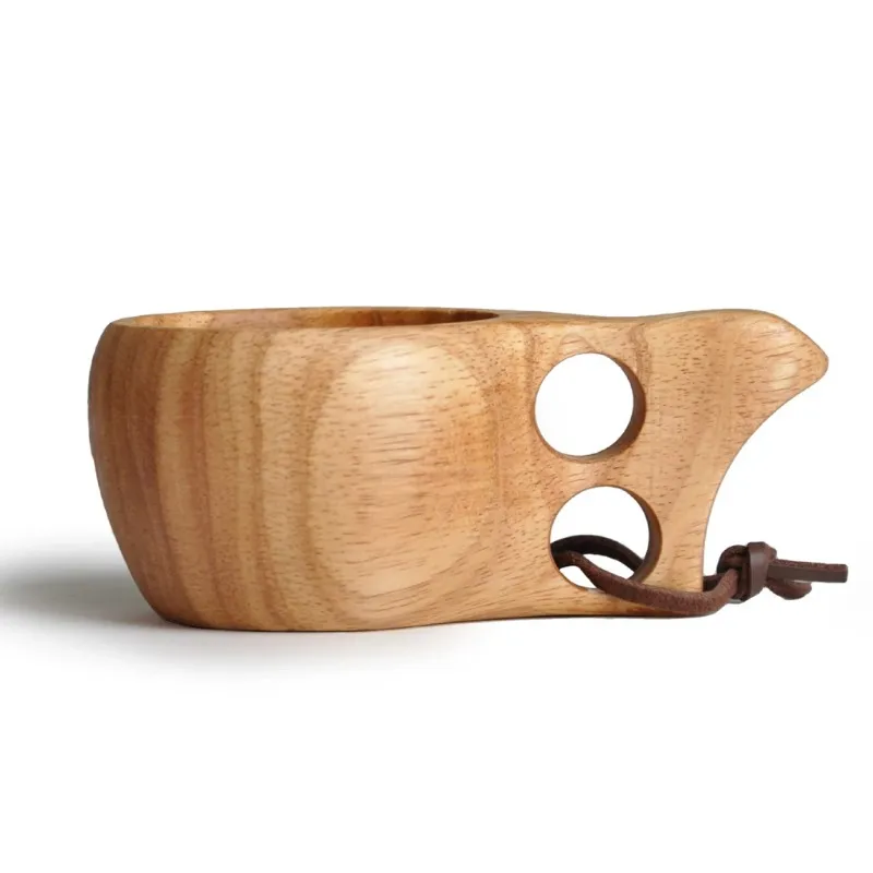 Finlandia tazza portatile tazza in gomma manico in legno a due buche succo di corda in corda di latte tè da tè da bevande bevande bevande bevande