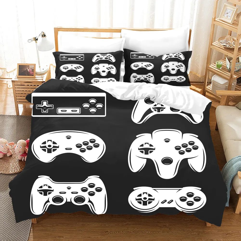 Gamepad kinderen beddengoed set game gamer moderne luxe dekbedovertrek sets queen king single size dekter cover 2/3pcs quilt cover