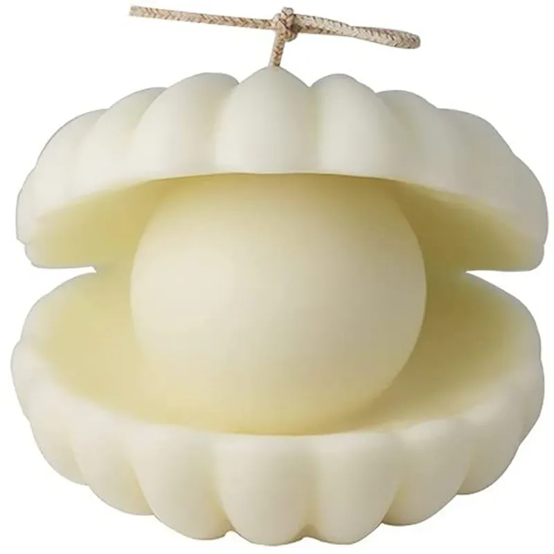 Pearl Shell Shaped Silicone Candle Mold 3D Aromaterapi Seashell Soap Cake Baking Handgjorda aromaterapi Sojan Vaxljusformar