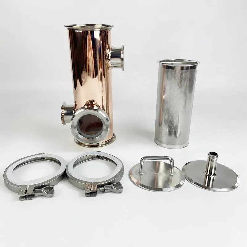 4 "(102mm) OD119 Kopparginkorguppsättning för homebrew med filterkorg med V-1500 ml, kontakt 4"*4 "x2"*2 ", Gin Basket Distillation