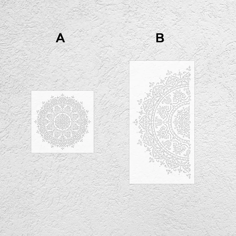 48cm Mandala Lotus Flower Stencil - Large Round Wall Painting Template For Furniture, Tiles & Decorative Art - View #6