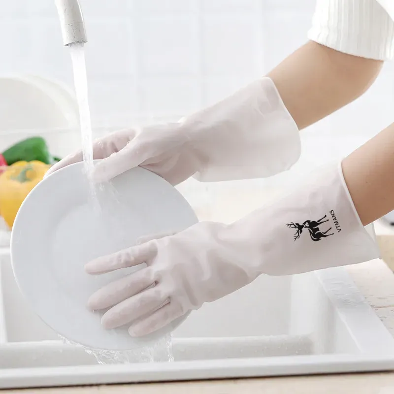 Gants de lavage de sécurité ménagers épaissis pour lavage à lavage de cuisine Cuissure nettoyage en caoutchouc étanche gants de travail répété Utilisation