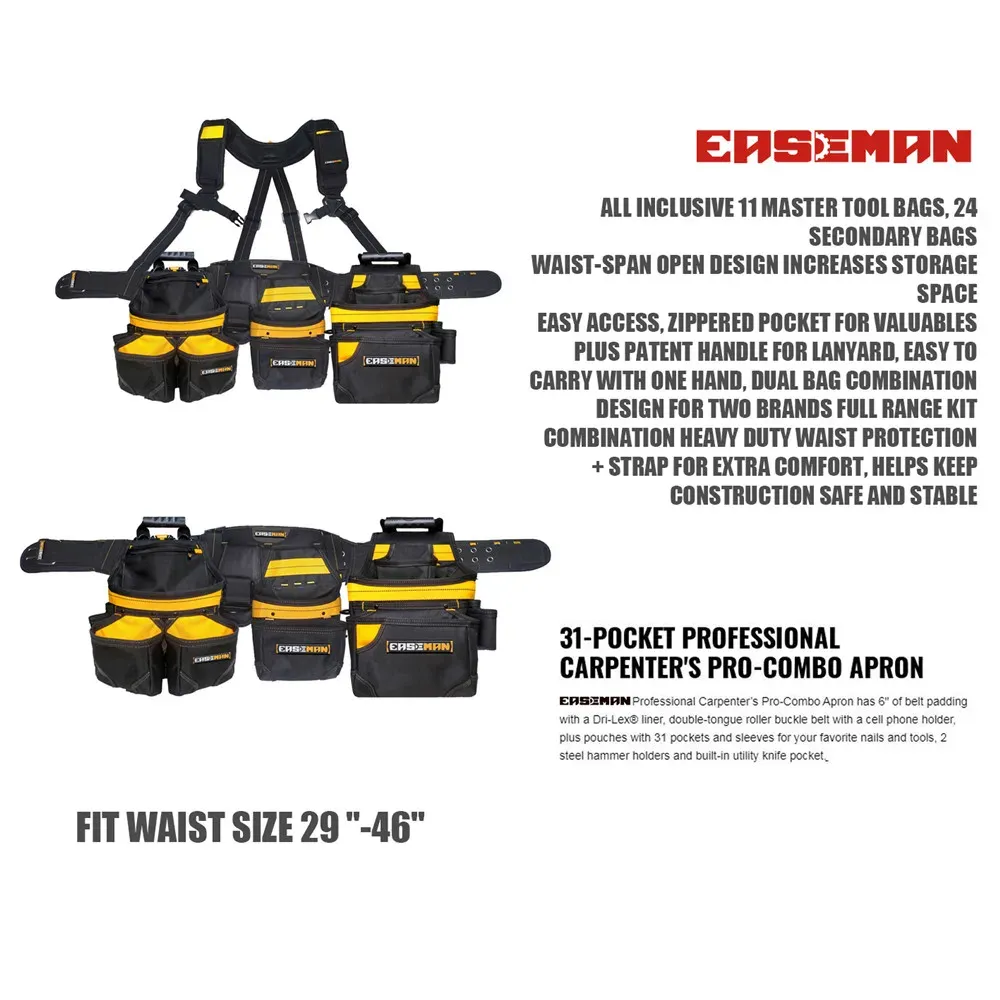 Heavy Duty Tool Belt & Pouch Set - Professional Grade
