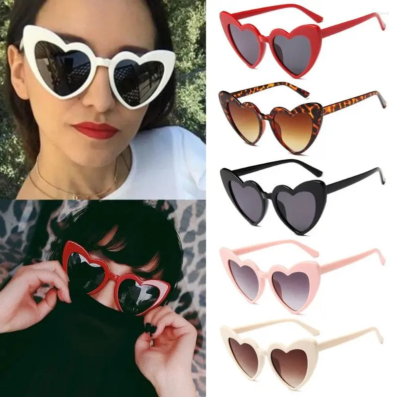 Solglasögon kvinnors tillbehör kvinnor älskar hjärta vintage hjärtformad glasögon UV400-skydd