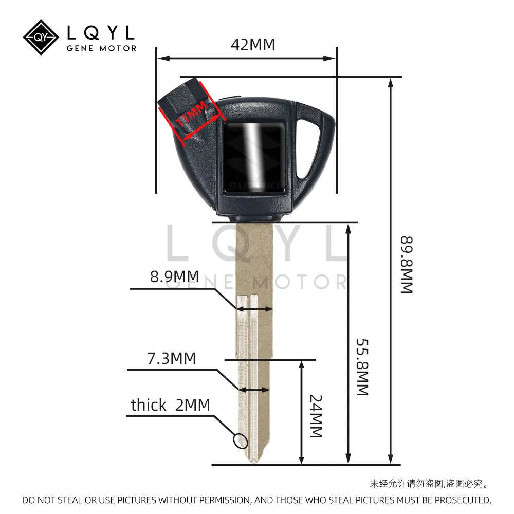 thumbnail image 2 of Uncut Blank Motorcycle Key For Suzuki Burgman AN250 AN400 AN650 2 of 4