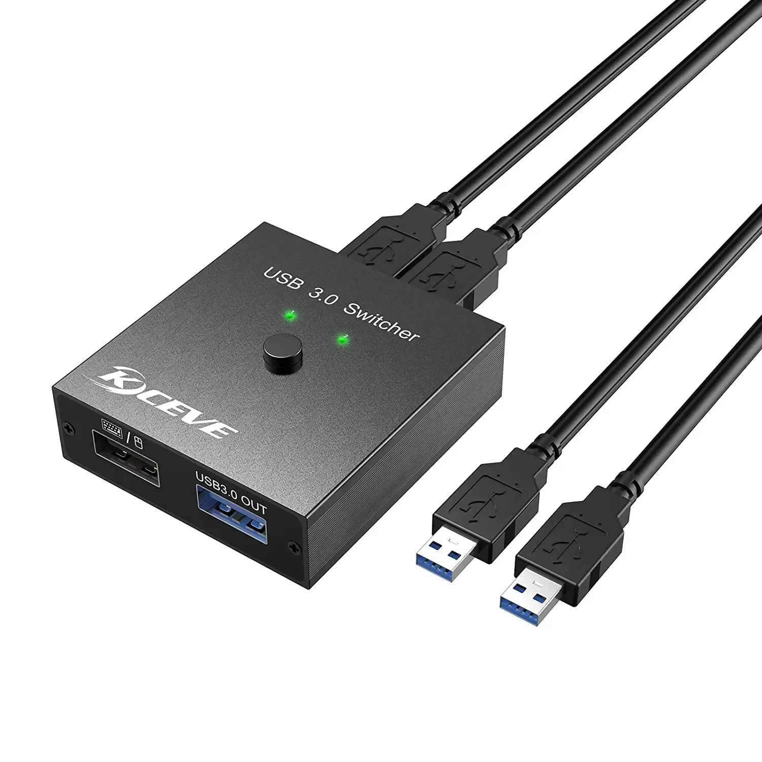 Hubs USB 3.0 Switch Selector, MLEEDA 2 i 2 ut USB -switcher för 2 datorer delar 2 USB -enheter, mus, tangentbord, skanner, skrivare,