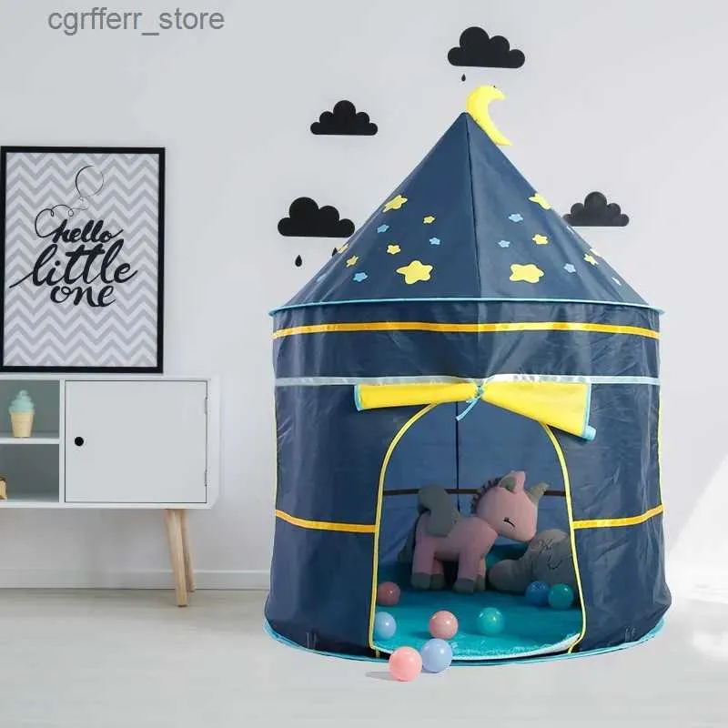 Speelgoedtenten dropshipping Kid Tent House Portable Castle Children Tipee Play Tent Ball Pool Camping Toy Birthday Christmas Buiten Gift L410