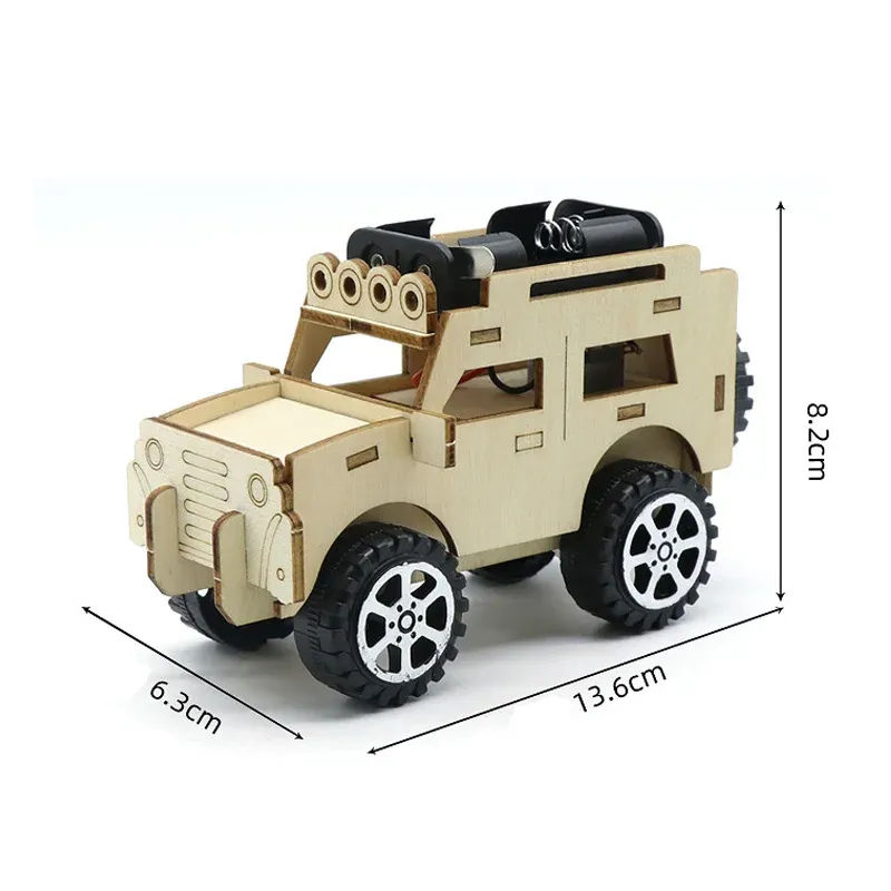 Model di veicoli in legno Modello Car Jeep Building Science Experiments Kits Science Experiment Kit Dono di compleanno progetti fai -da -te per ragazzi