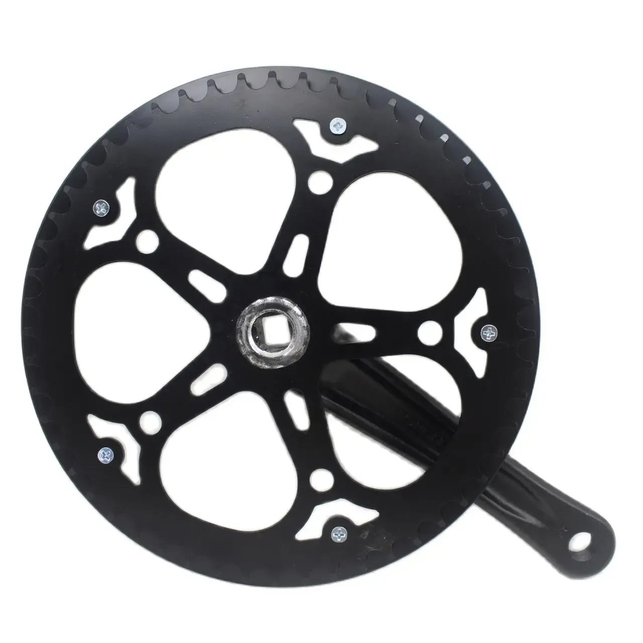 Road Bike Folding Bicycle Crankset 52T 170mm Bike Crank Set Tooth Plate Single Speed Bike Diamond Hole Sprocket Bike Accessories