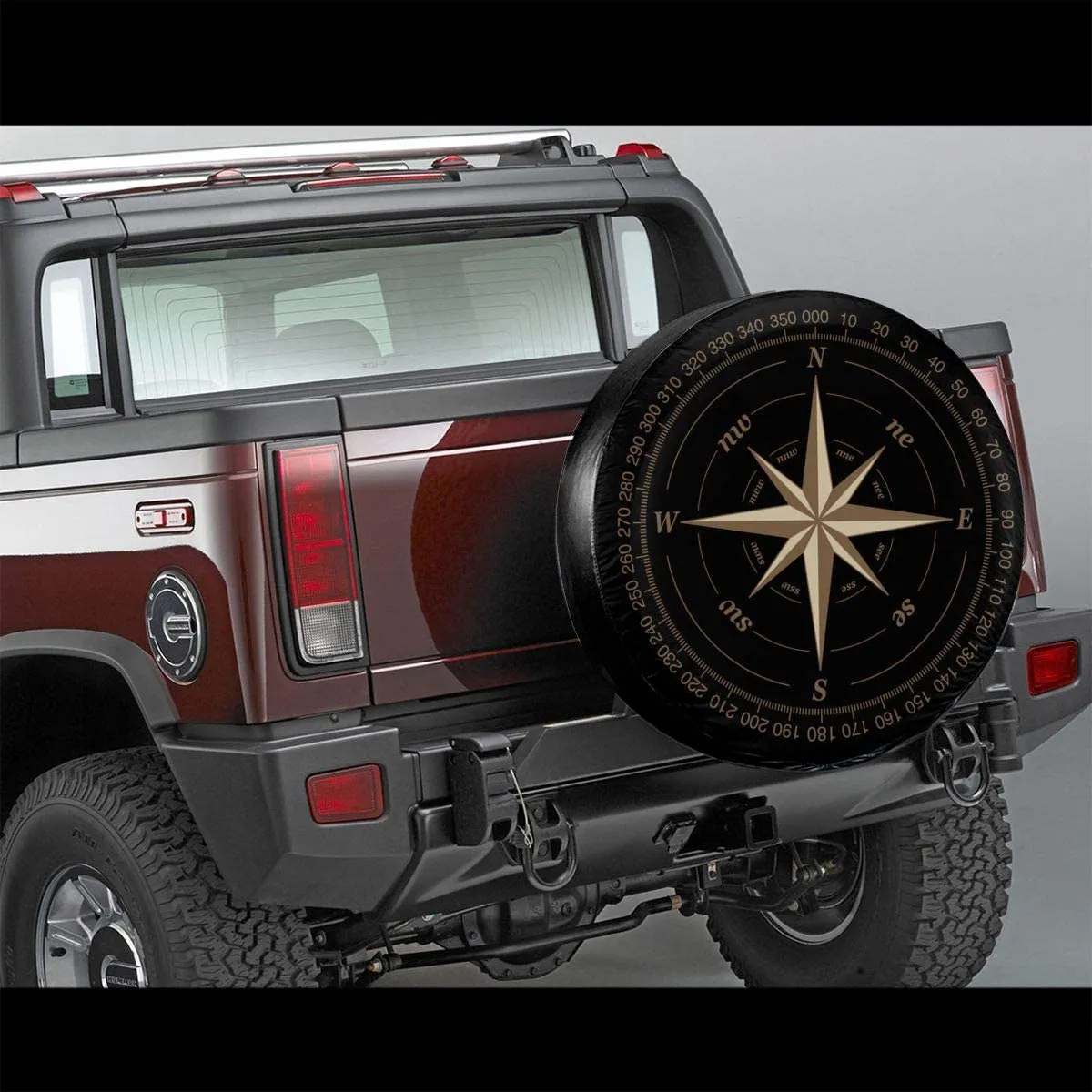 Compass Rose Black Spearce Cover Tibe Waterpropryprouble Ультрафиолетового ультрафиолета Sun Wheel Cover Fit для трейлера, RV, внедорожника и многих автомобилей