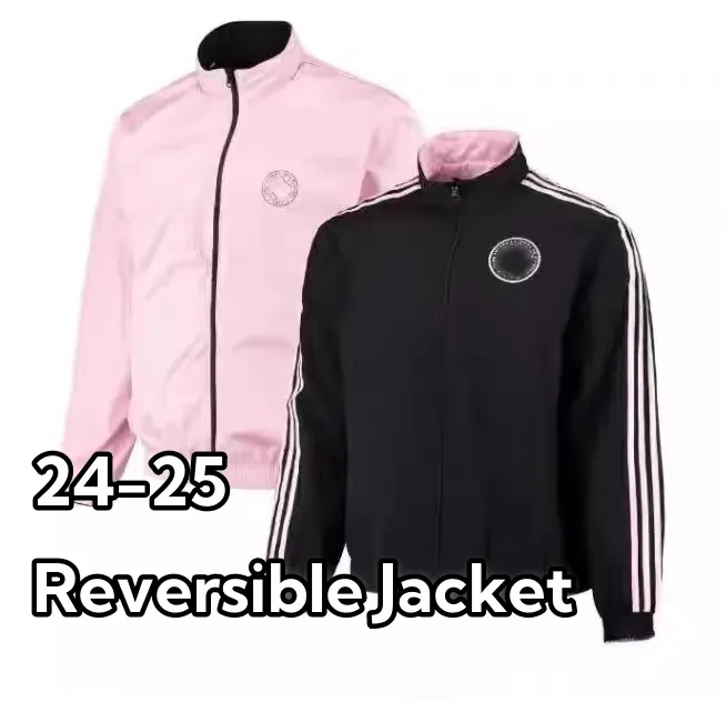 24/25 Inter MiamiS Special Soccer Jerseys Reversible Jacket Mens Jersey Man Football Jackets 2024 Windbreaker Long Sleeved Outwear