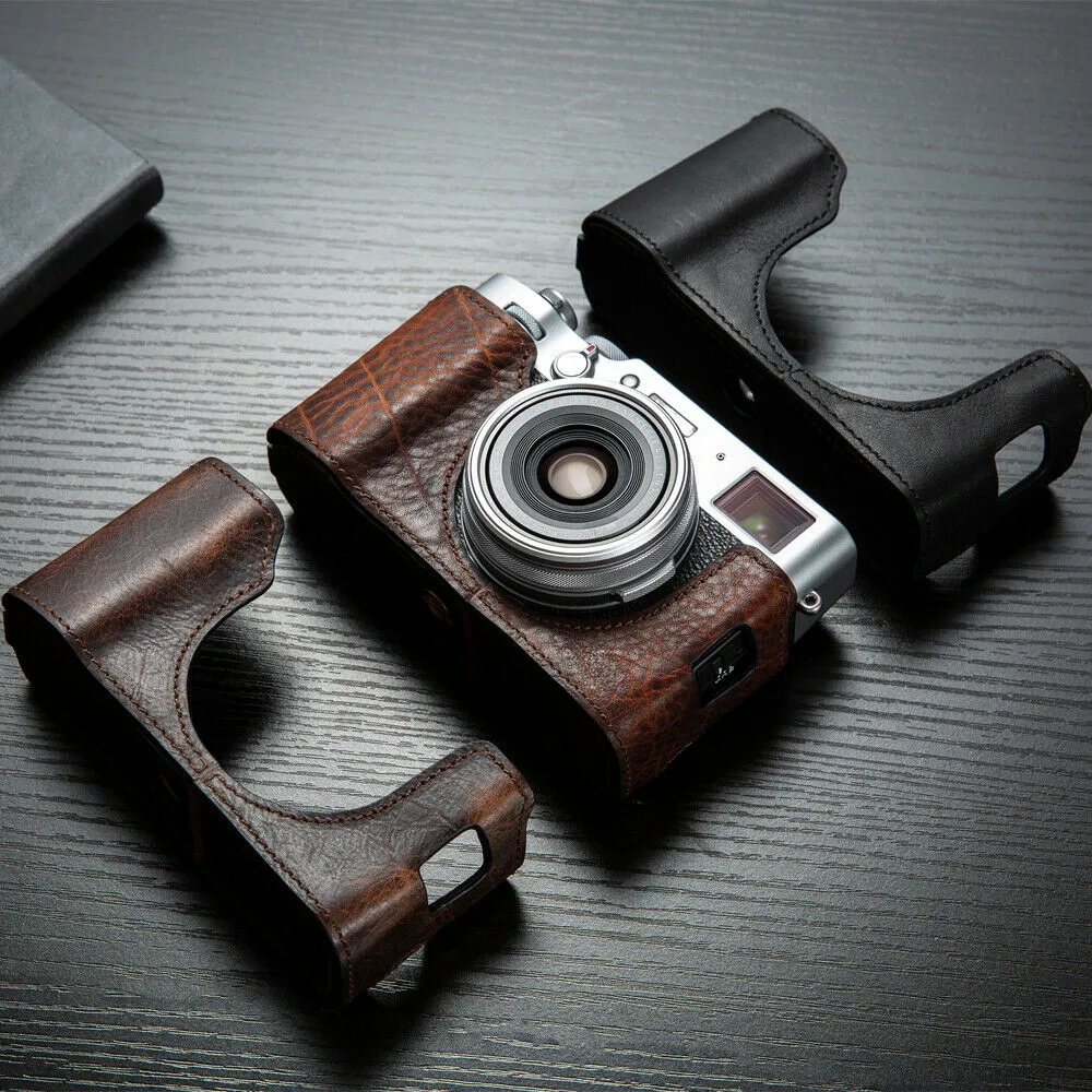 X100V Camera Bag Handmade Genuine Leather Camera Case Half Body For  Fujifilm X100V X100F X100S X100T X100