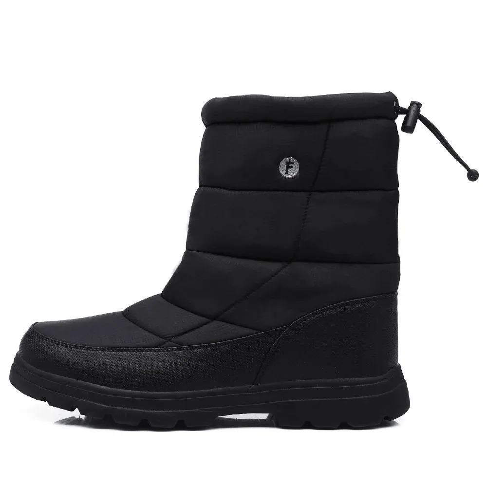 Botas entre as botas homens botas de neve novos homens pretos impermeabilizados de inverno botas de inverno