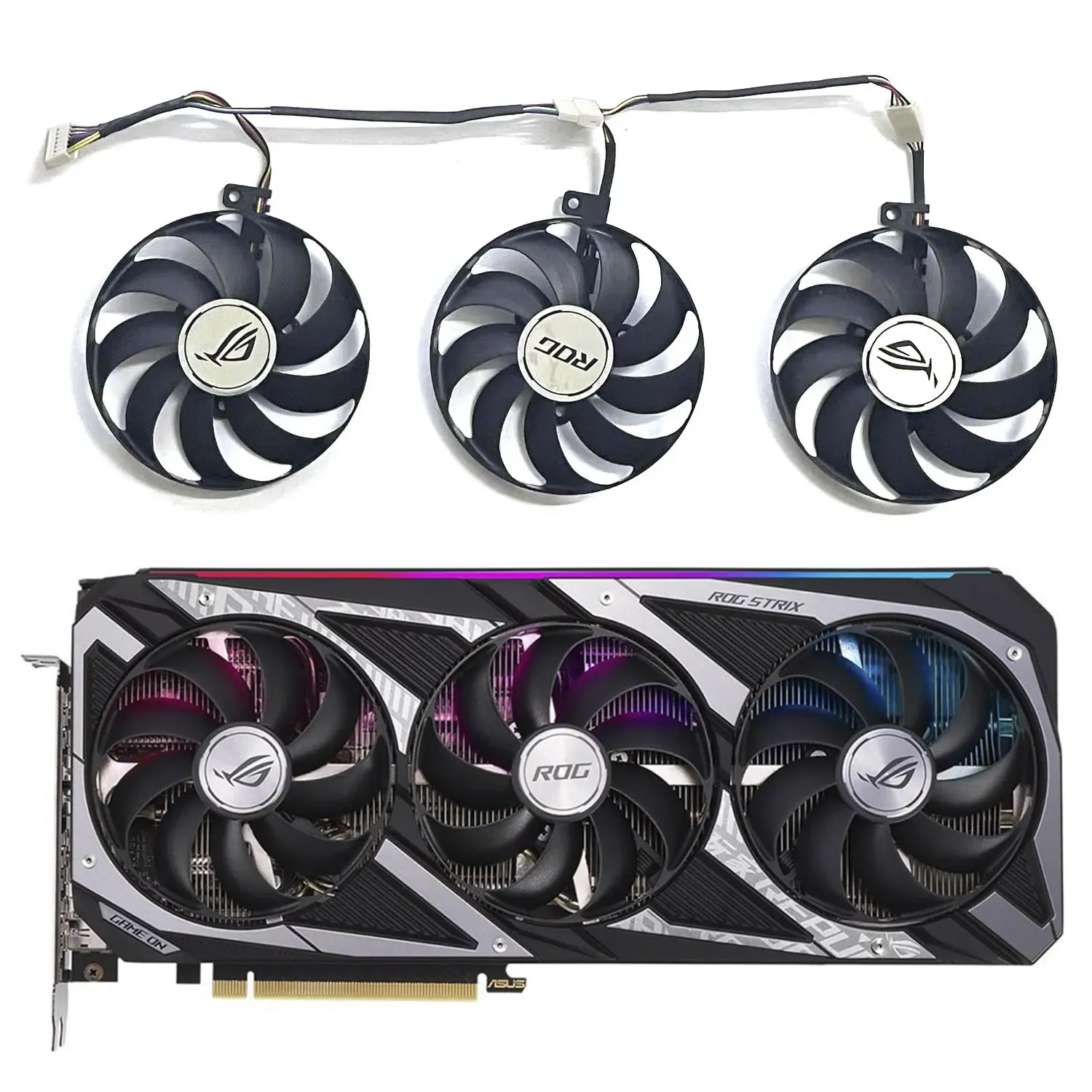 PADS NYA 90MM 7PIN T129215SU CF9010U12D RTX3050 3060 GPU FAN för ASUS ROGSTRIXRTX3060 3050 SPEL GRAFIK KORT KYLING FAN