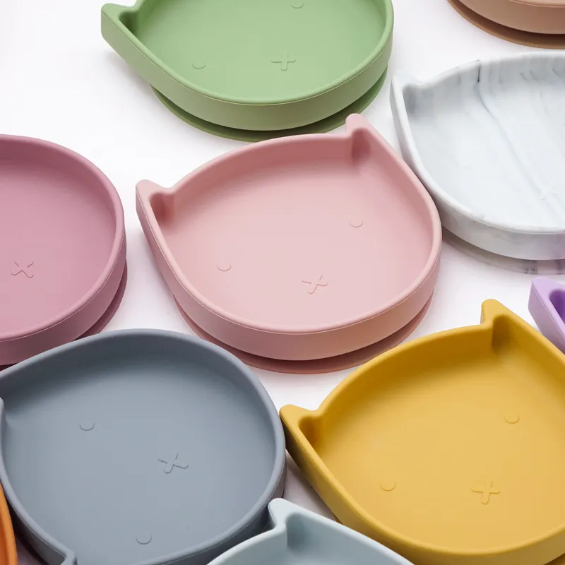 Cute Animal Silicone Plates for Kids - BPA-Free Toddler Training Dishes ...