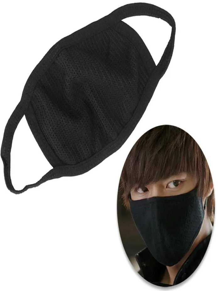 Black Bilayer Cotton Mouth Mask Anti Fog Mist Washable Reusable Double Layer Mouthmuffle Dust Warm Winter Mask 5831032