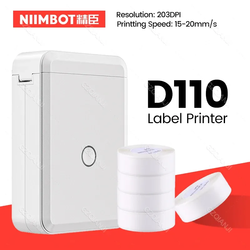 Imprimantes Niimbot D110 MACHER MACHE MINI MINI POCKE THERMAL Label Imprimante tout en un autocollant de date de bricolage pour Android iOS Office Home Use