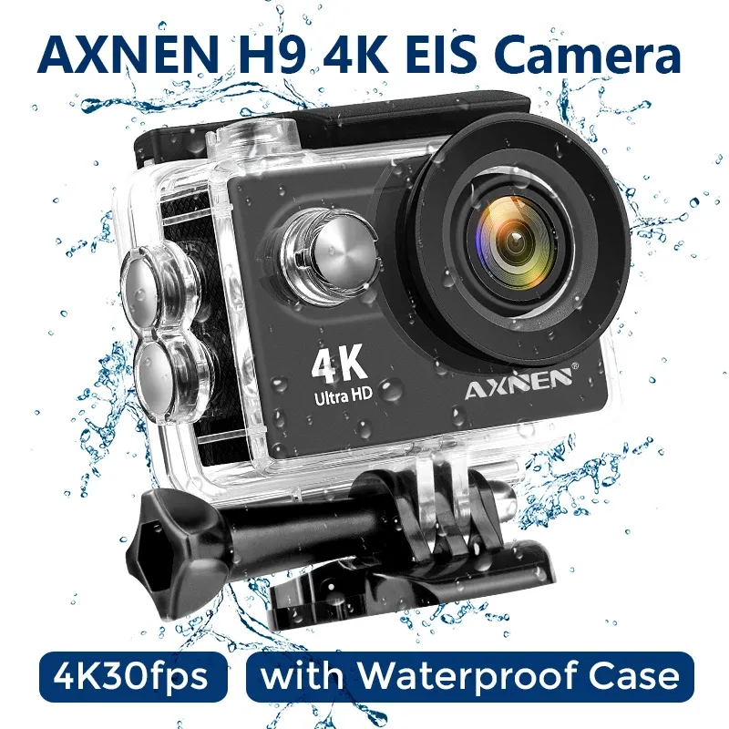 Камеры axnen H9R Камера Action 4K 30FPS EIS 1080p 8x Zoom Wi -Fi Мотоцикл велосипедный шлем.