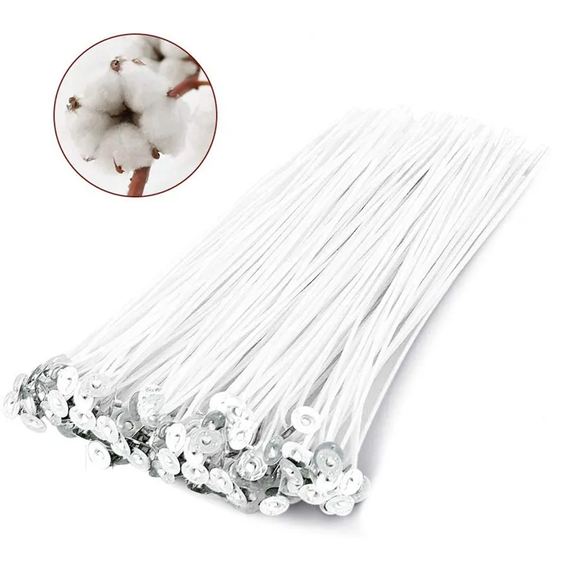 300Pcs Low Smoke Natural Candle Wick with Wax Pre-Wax Wick, Candle Making Kit for Candle Making and Candle DIY Christmas Gifts
