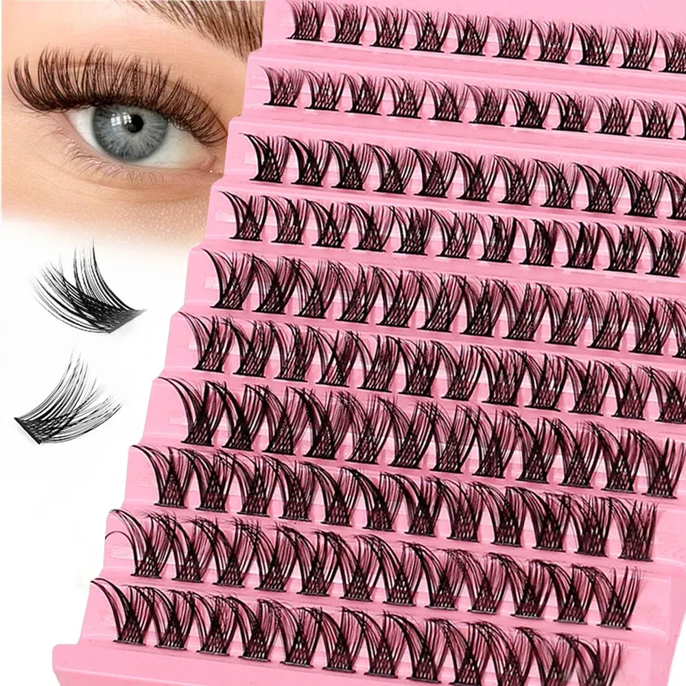 120pcs Cluster Wimpern natürlicher Look Wispy Individual Wimps D Locken Wimpern Erweiterungen Flauschige Cluster -Wimpern