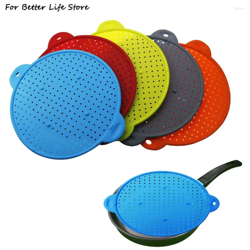 Table Mats Splatter Screen Guard Kitchen Trivet Pot Lid Pan Cover Silicone Spill StopAper Wash Strainer Hook Design High Temperature