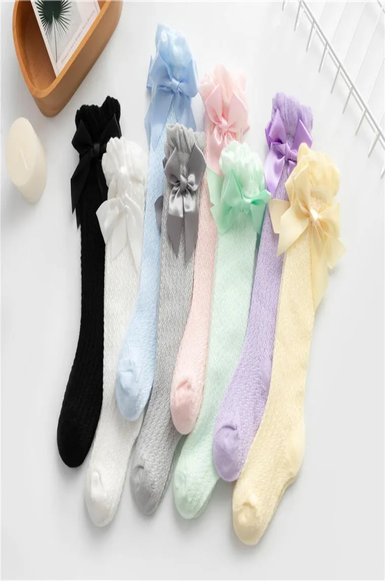 Baby Long Tube Socks Spring Summer Thin High Newborn Mosquito Proof Stockings Lace Boys Girl Bowknot Overknee Leg9278400