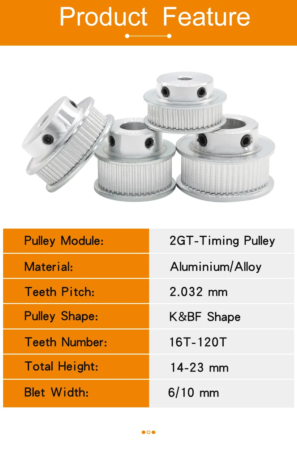 Sync Wheel Power 5mm Bore 2GT 48T Timing Pulley 5mm Bore 2mm Pitch Sync Wheel For 3D ...