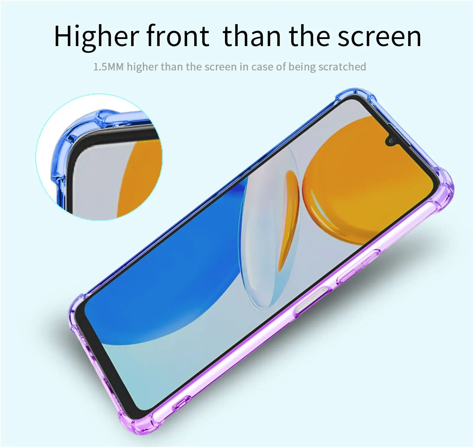 for Honor X7 X8 X9 X30 X10 5G Phone Case Clear Cute Gradient Slim Anti Scratch Flexible TPU Cover Shockproof Case Honor X9 5G