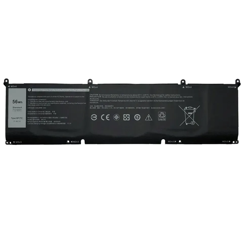 Batteries 8FCTC DVG8M P8P1P 69KF2 Batterie d'ordinateur portable authentique à l'origine pour Dell XPS 15 9500 9510 Batterie de carnet rechargeable