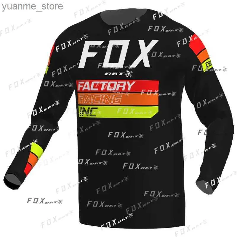 Les chemises à vélo en tête de chauve-souris hors route maillot Cross Enduro Downhill Jersey Mountain Bike Tshirt Sécheur rapide Homme Breathable Mens Zesica Misetas M Y240419 J3Gy