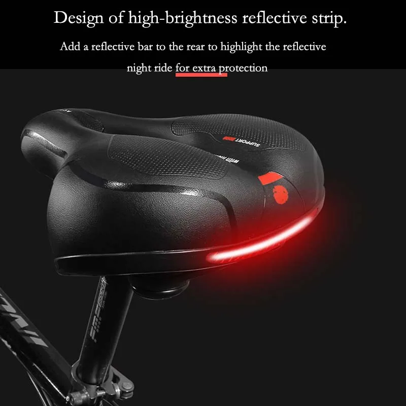 Confortável sela de bicicleta de couro em gel 3D com Light Springs Racing Road Bike Seat MTB Sport Cycling Acestories Cyclist Cushion