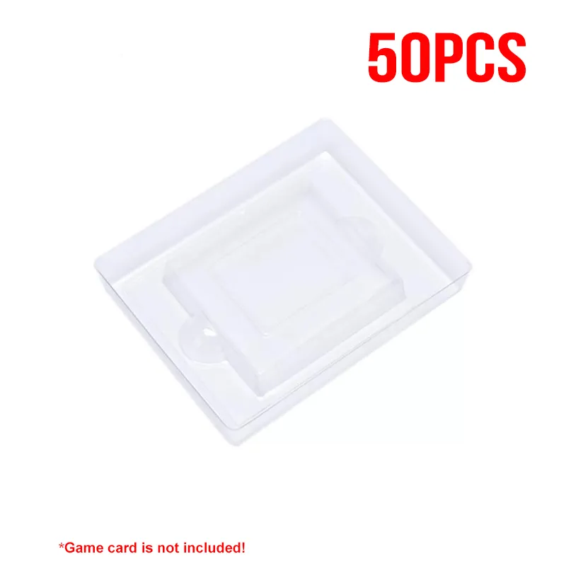 50 -st uit LIN GBC PET DUIDELIJKE PLASTIC Cartridge Cases Boxen Inner Inner Inlay voor GB/GBC DMD voor Gameboy Color Game Card Tray