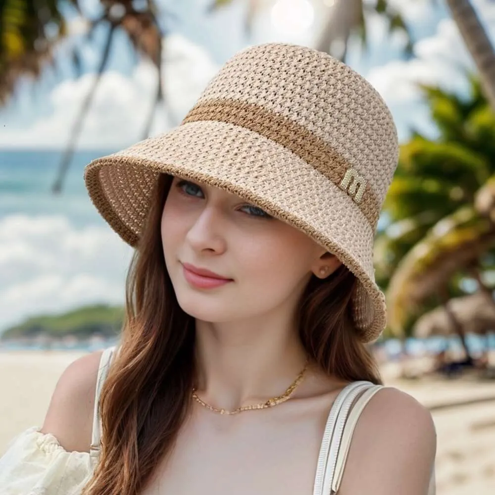 Été pour le bassin polyvalent à la mode des femmes avec grand bord et haut rond, chapeau de soleil décontracté, chapeau de pêcheur creux respirant