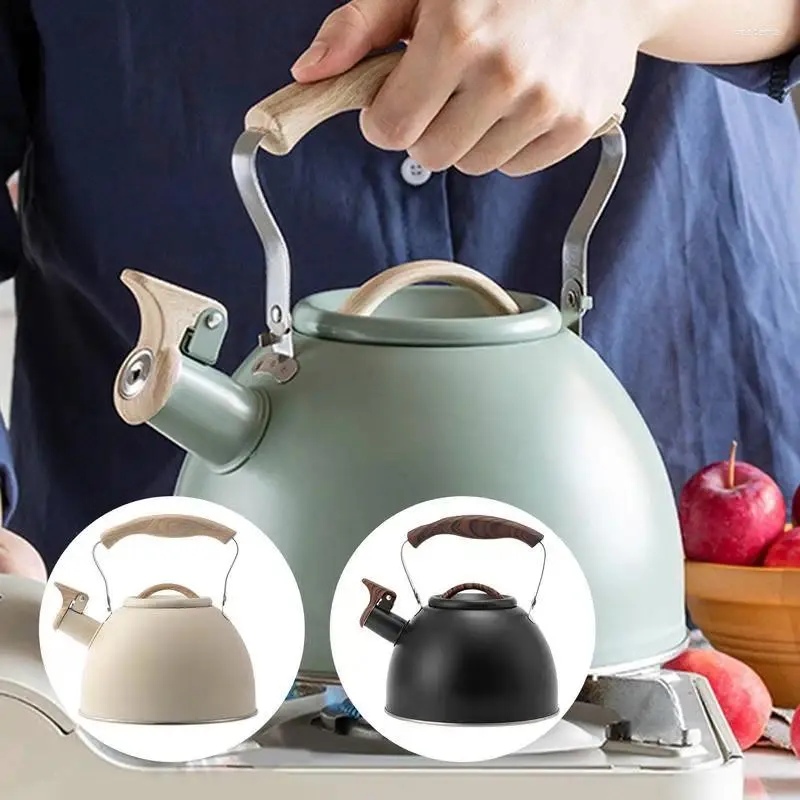 Water Bottles Whistling Tea Kettle 3L Vintage Stainless Steel Stovetop Heat Proof Handle Maker Teapot For Home