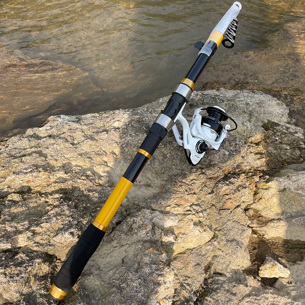 Kids Fishing Rod Fishing Rod And Reel Combo Kit - 7.9ft Carbon Fiber  Telescopic Pole With 2000 Spinning Reel, Tackle & Bag - For Freshwater &  Saltwater