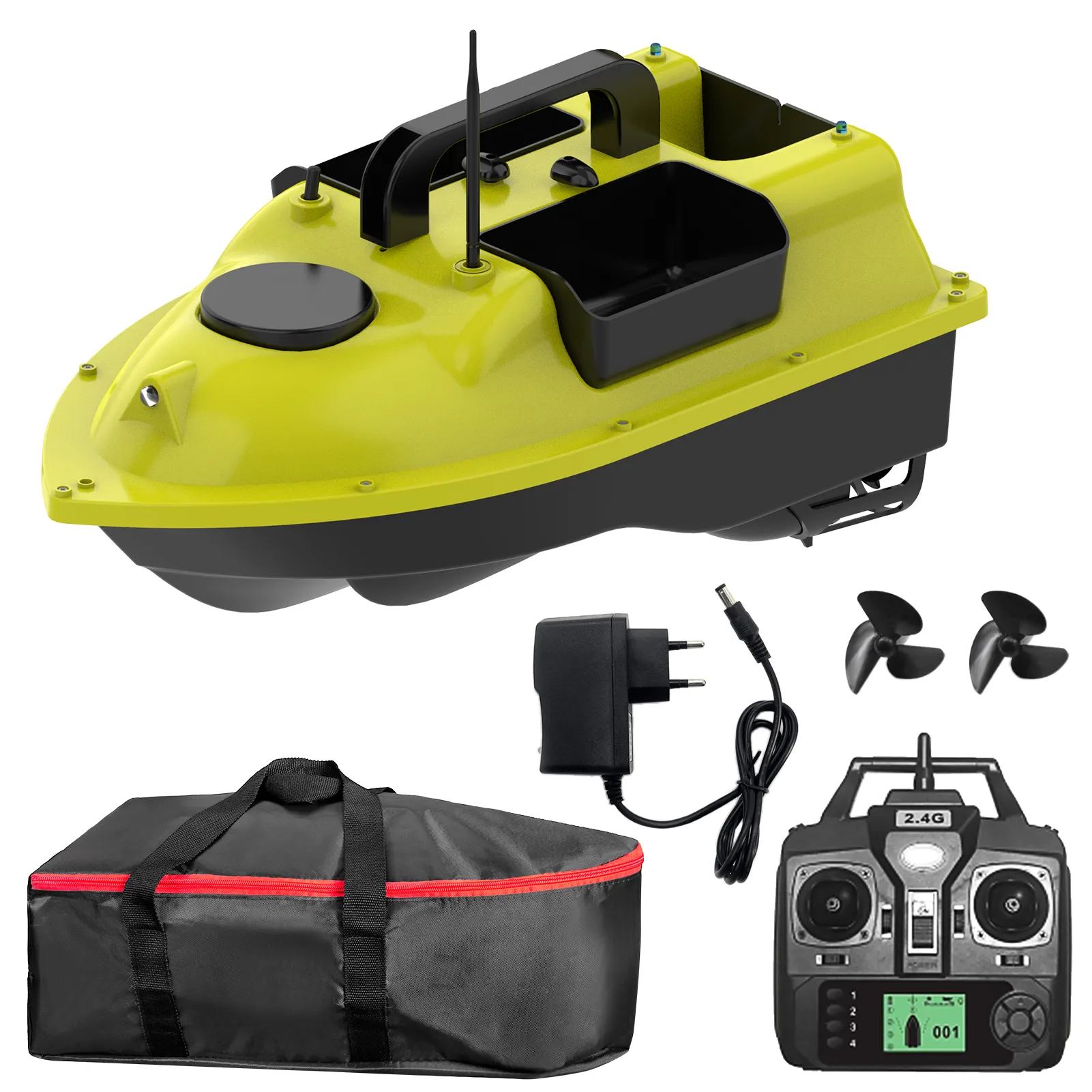 Board d'appâts de pêche GPS D18E avec 3 conteneurs d'appâts bateau d'appât automatique avec 500 m de gamme à distance 10000mAh Fisher Fisher Finder