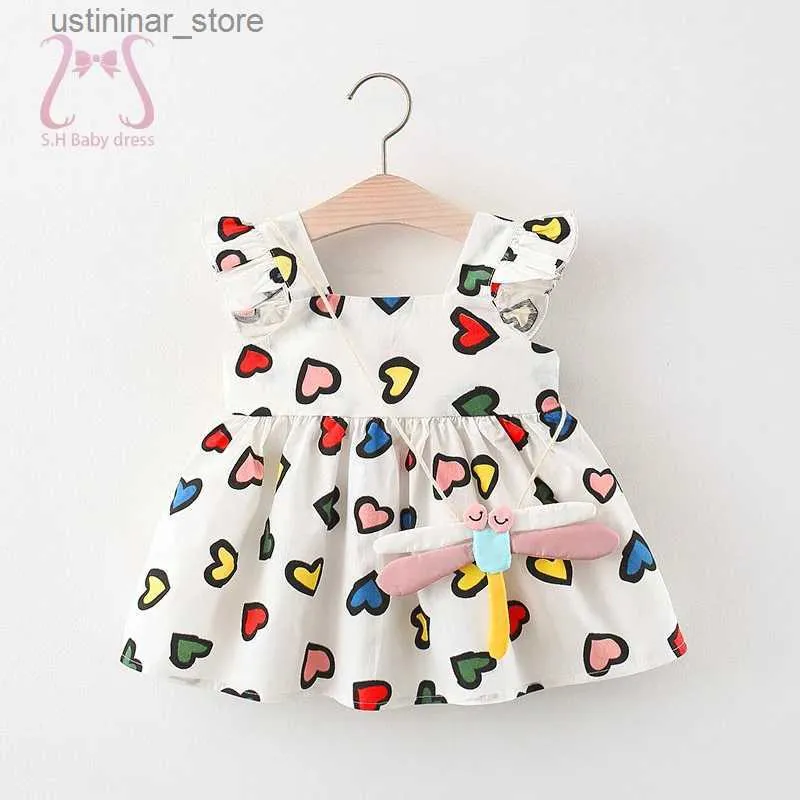 Mädchenkleider 2pcs/Set Sweet Heart Baby Girl Kinder Kinder Kleidung Sommer Kleinkind Kleid für Mädchen dünne Baumwollkinder kommen Anzug 0 bis 3 y Senden Taschen L47