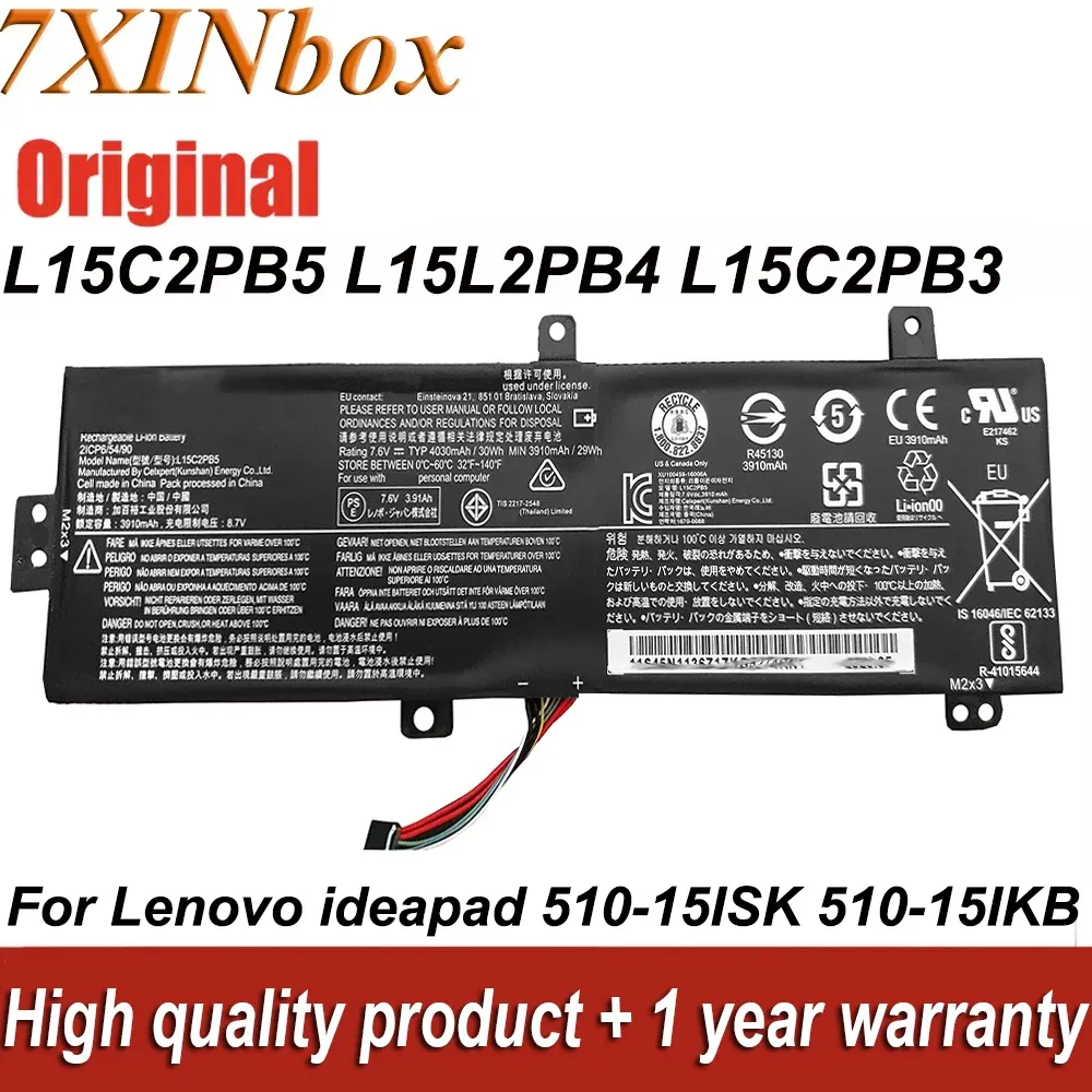 Baterias New Laptop Battery L15C2PB5 L15L2PB4 7.6V 30WH para Lenovo Ideapad 31015IKB 31015isk 31015ABR 51015IKB 51015isk 51015Abr