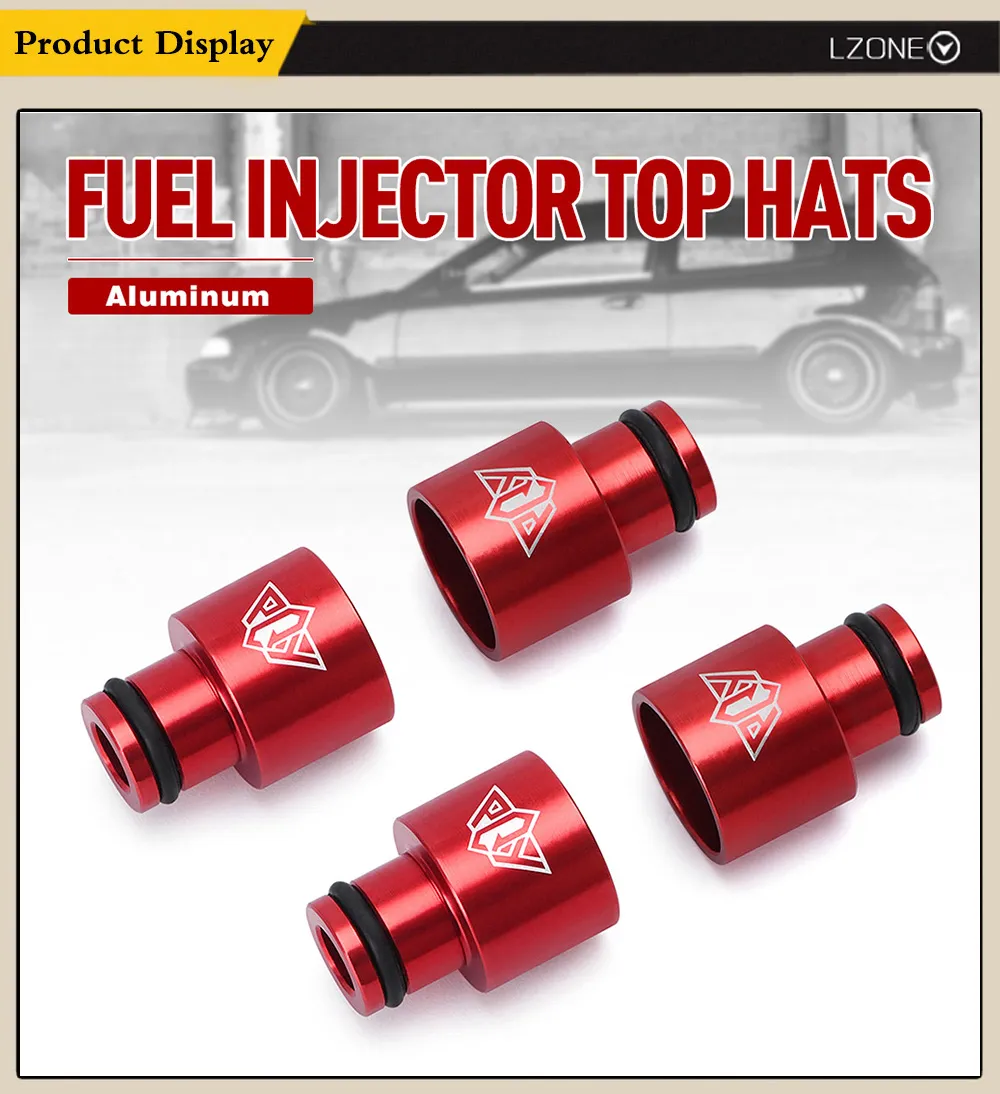 Quad Injector Hat PQY PQY Fuel Injector Top Hats for B16 B18 D16Z D16Y with Sticker JR ...