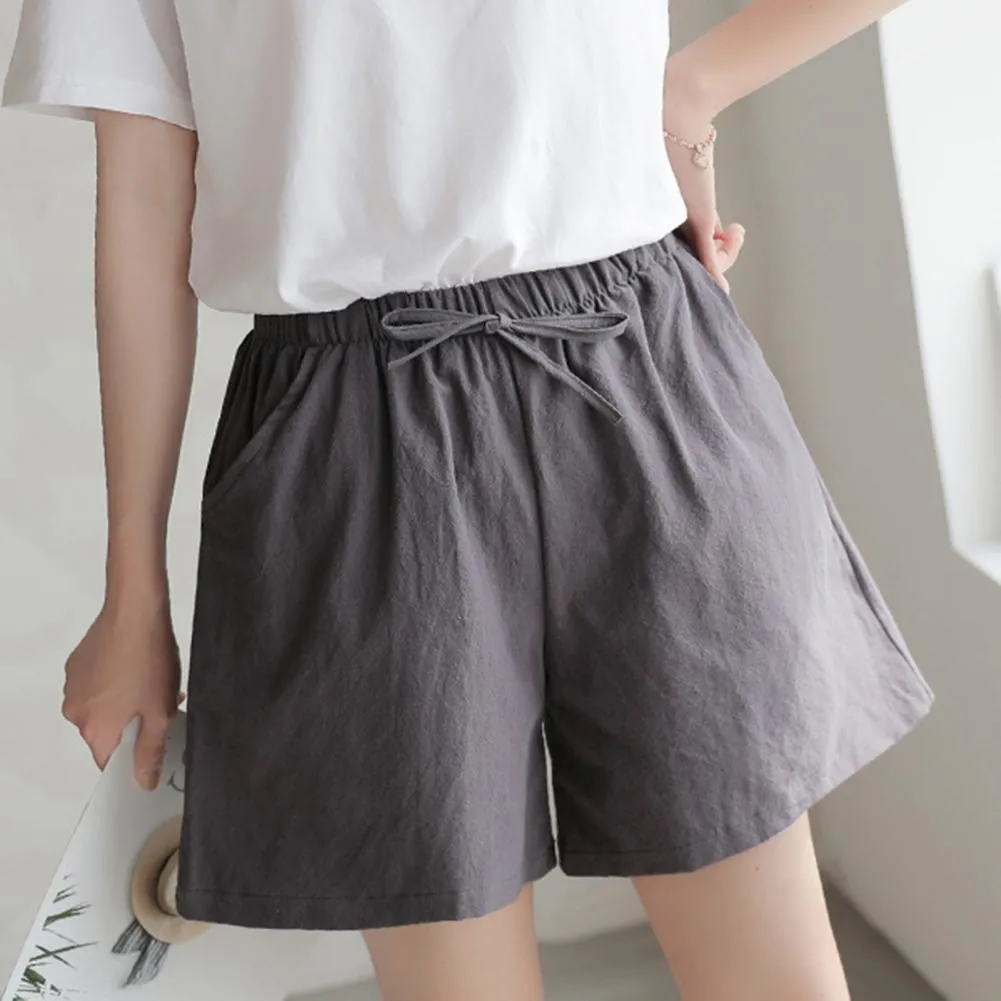 2022 NIEUWE HOTE HOOG HOOG VROUWEN Shorts Summer Solid Color Wide Leg Streetwear Simple Bow Short Pants for Party