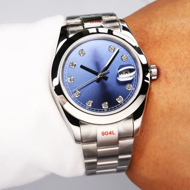Reloj Menwatch Movimiento mecánico automático Reloj de 41 mm Date Relojes de zafiro CRISTAL FIN LUCHO DE ACERO ACERADO DE ACERO DE ACERO