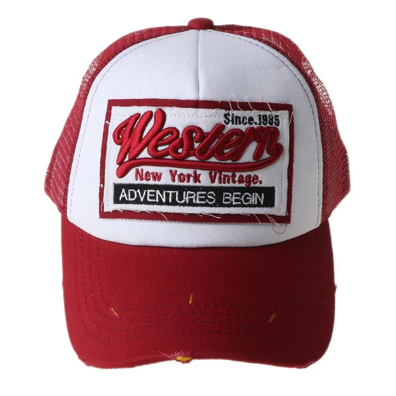 Unisexe Vintage Western Letters Broidered Logo Patch Baseball CAP