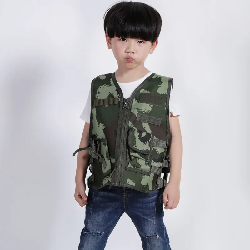 Children Military Kids Vest Camouflage Hunting Clothes Tactical Army Vest Cosplay Costume Airsoft Sniper Uniform Combat CS Gear