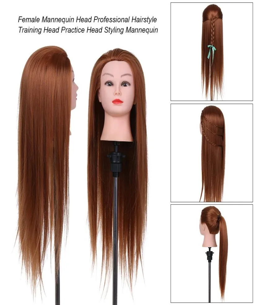 Femelle Mannequin Head Professional Hairstyle Training Head for Haipressser Student 28 pouces Practice Head Style Mannequin W90677190523